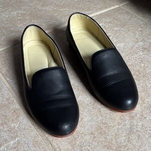 Nisolo Black Smoking Leather Loafers